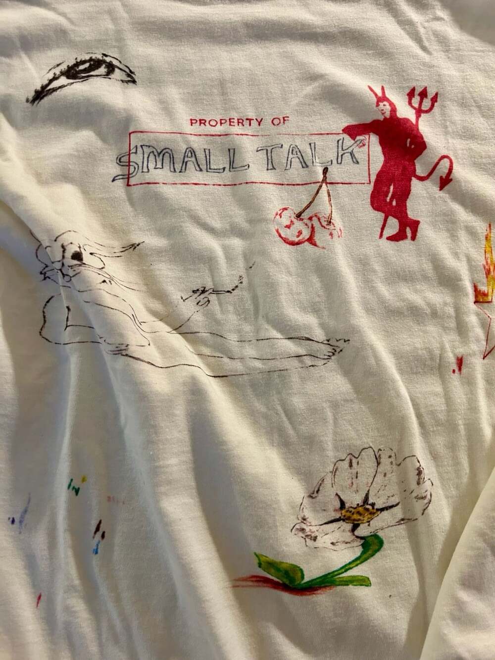 Small Talk Property Of Small Talk Graphic T-Shirt White